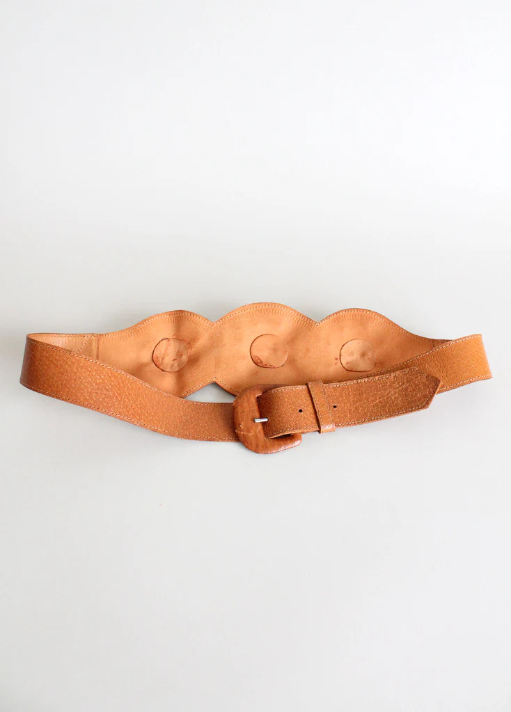 Vintage 1950s Leather Studded Cinch Belt - Image 4