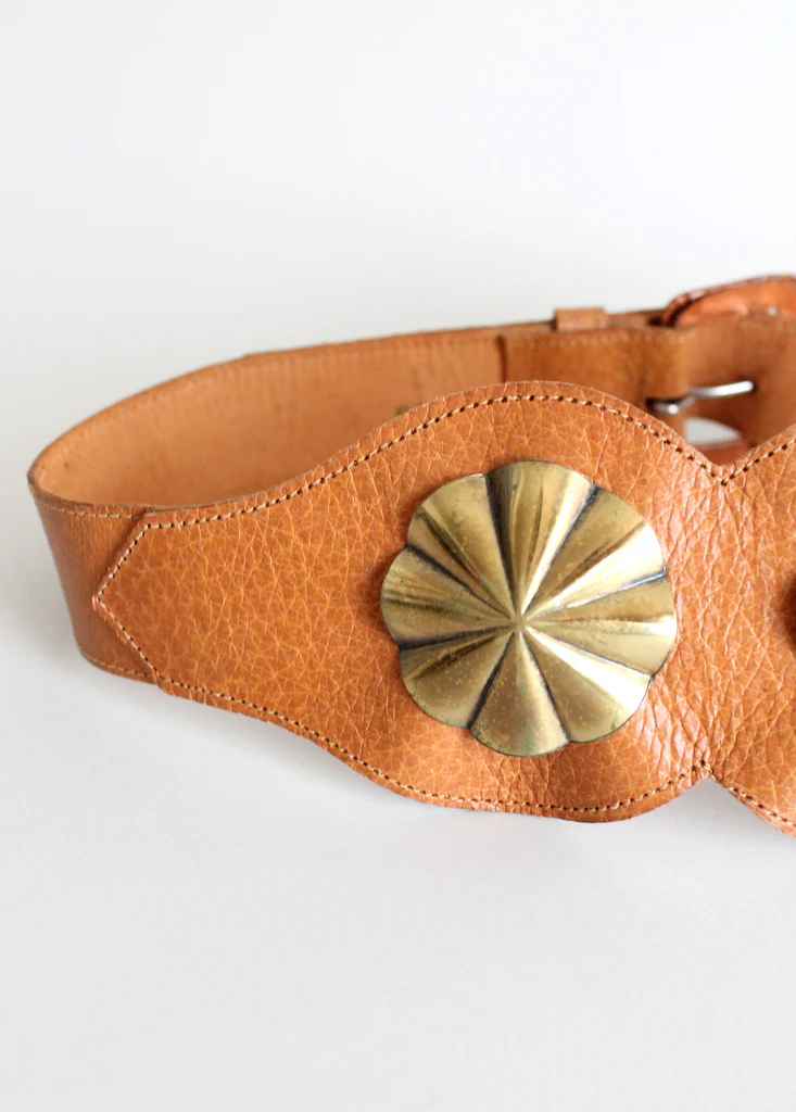 Vintage 1950s Leather Studded Cinch Belt - Image 5