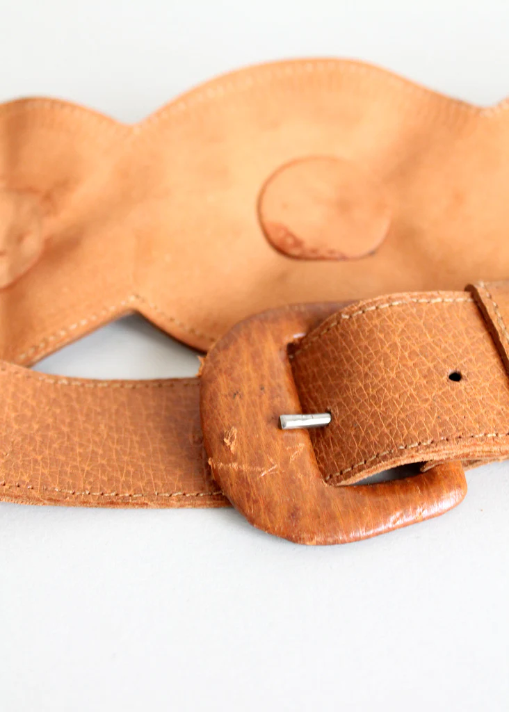 Vintage 1950s Leather Studded Cinch Belt - Image 6