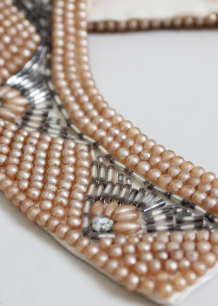 Vintage 1960s Beaded Sweater Collar - Image 4