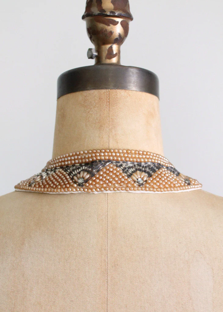Vintage 1960s Beaded Sweater Collar - Image 5