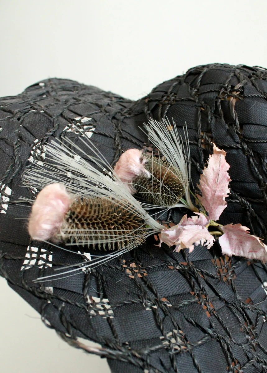 Vintage 1960s Thistle Black Floppy Hat - Image 3