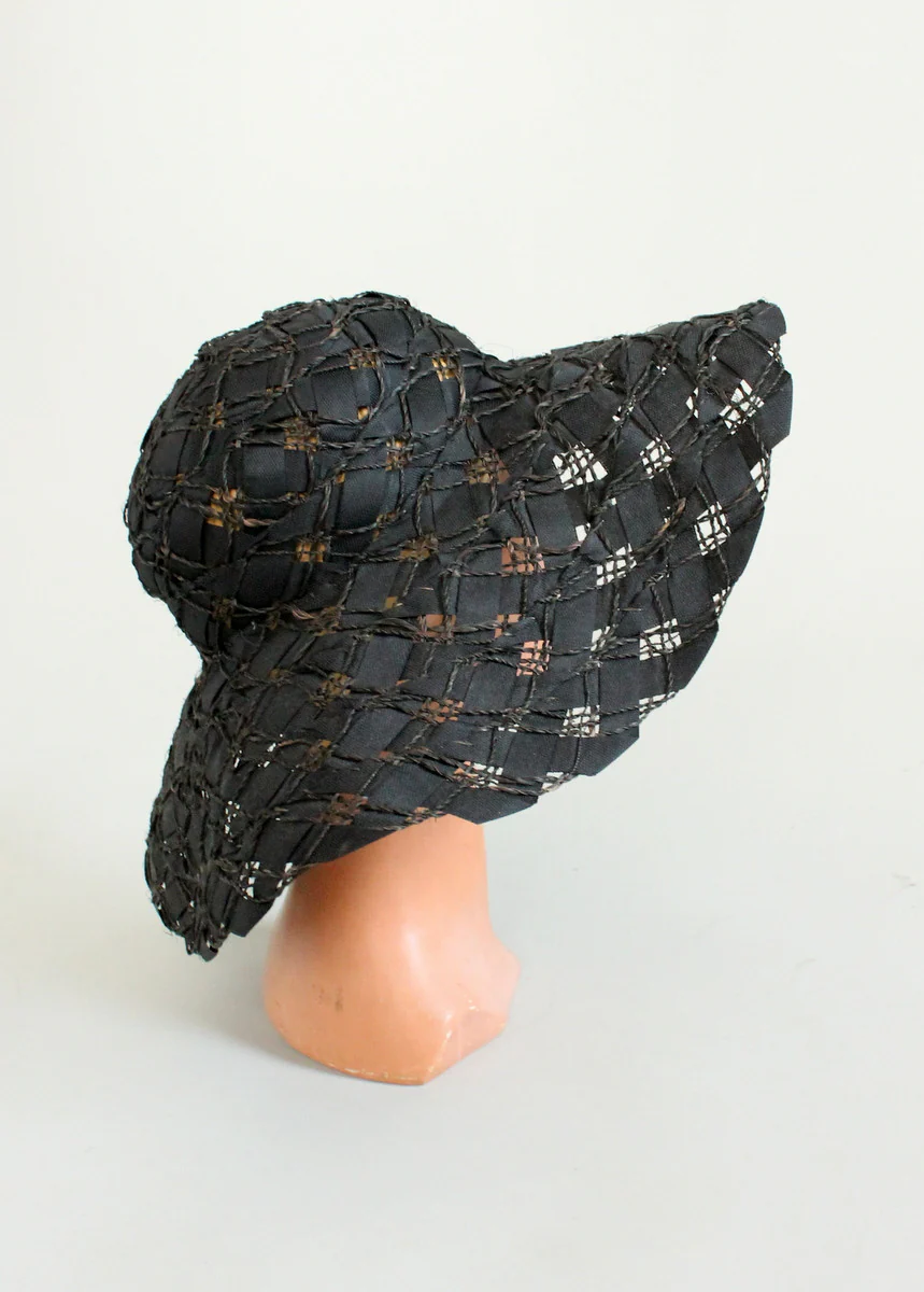 Vintage 1960s Thistle Black Floppy Hat - Image 4