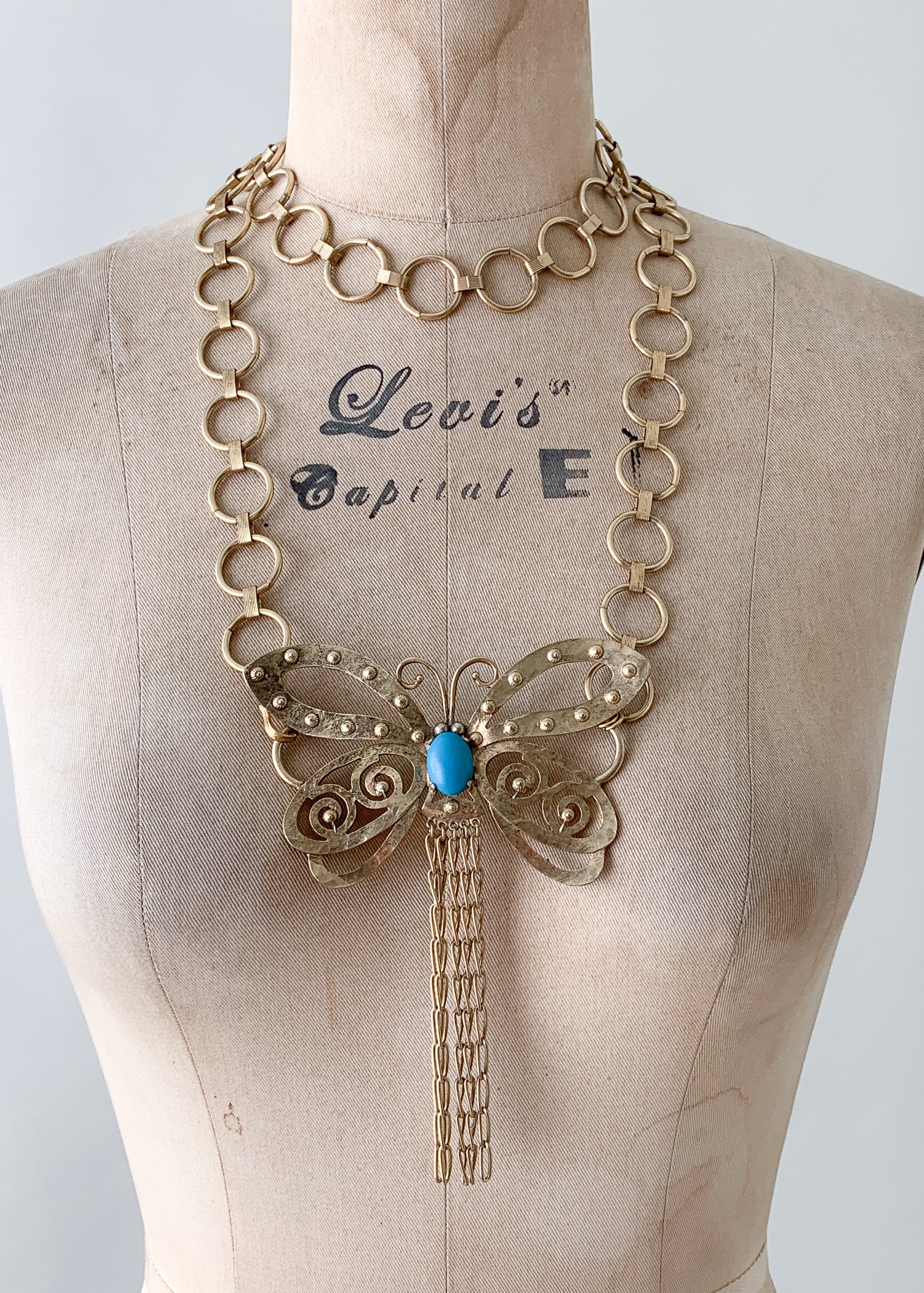 Vintage 1960s Butterfly Chain Belt or Necklace - Image 3