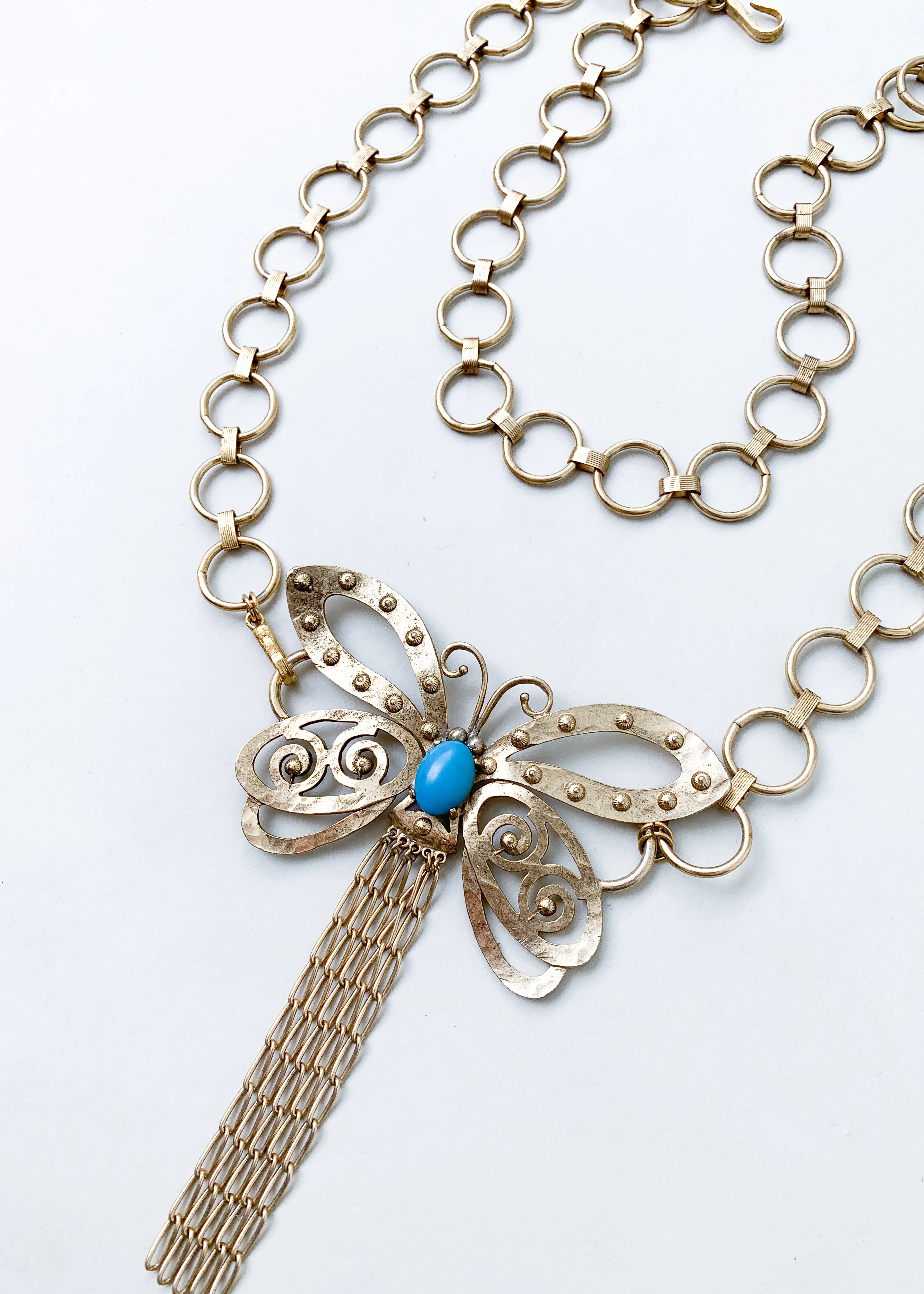 Vintage 1960s Butterfly Chain Belt or Necklace - Image 5