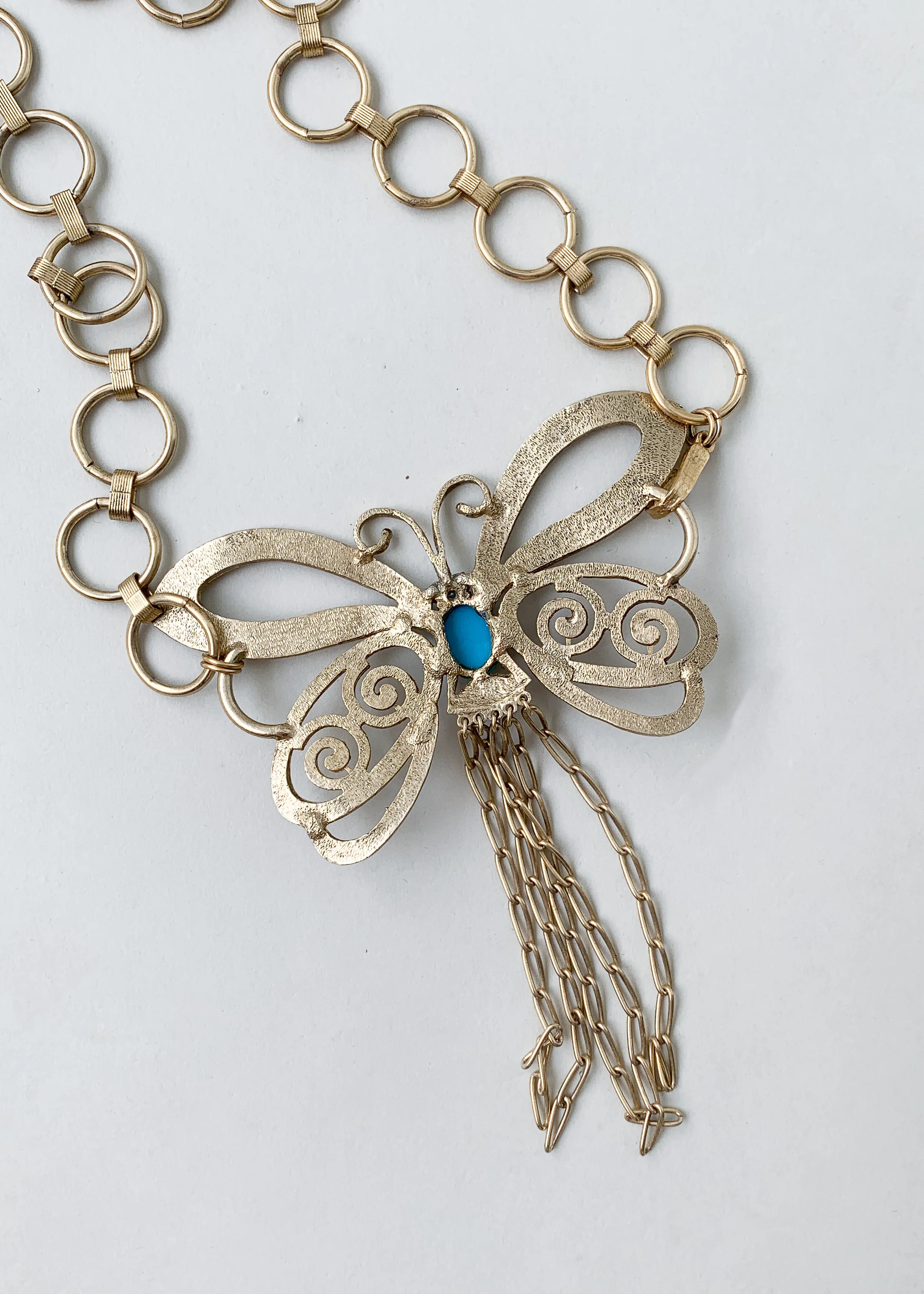 Vintage 1960s Butterfly Chain Belt or Necklace - Image 6