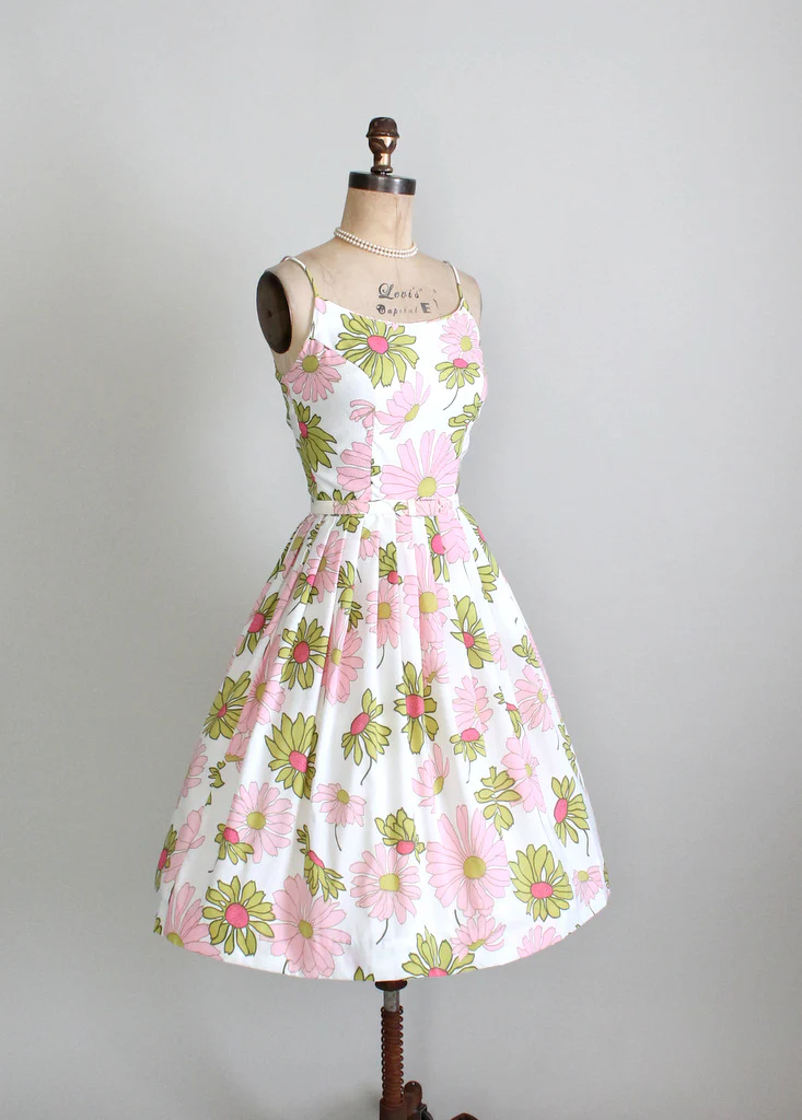Vintage 1960s Floral Crepe Sundress - Image 3