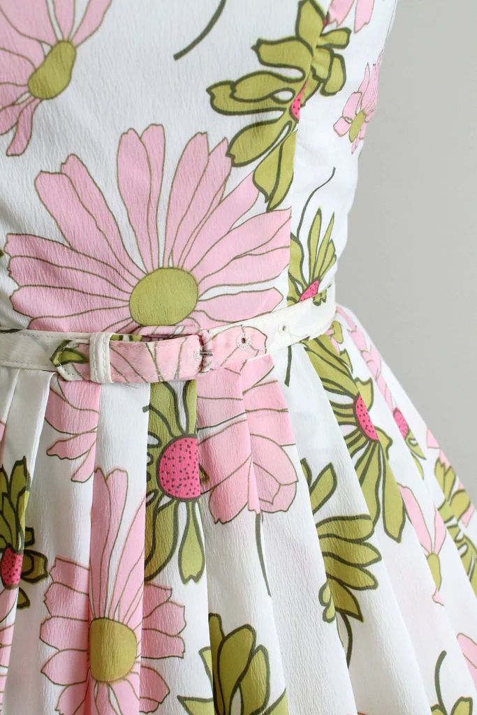 Vintage 1960s Floral Crepe Sundress - Image 5