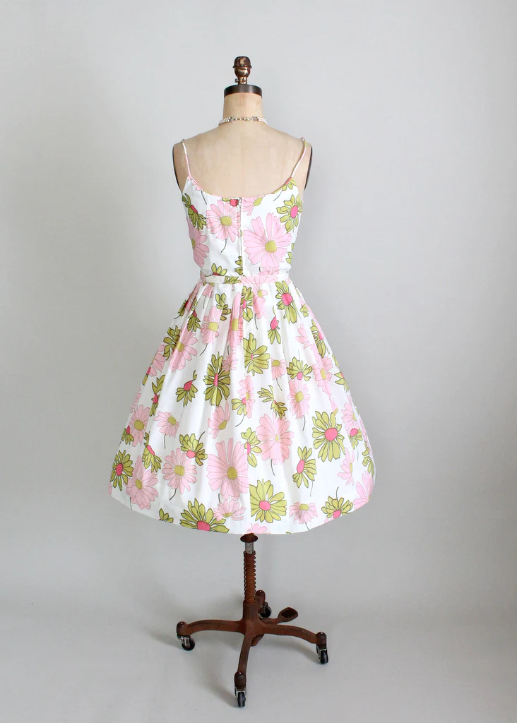 Vintage 1960s Floral Crepe Sundress - Image 6